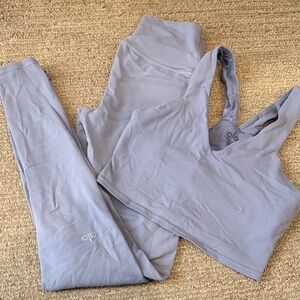 ALO Yoga Lilac High-Waist Leggings & Sports Bra Set